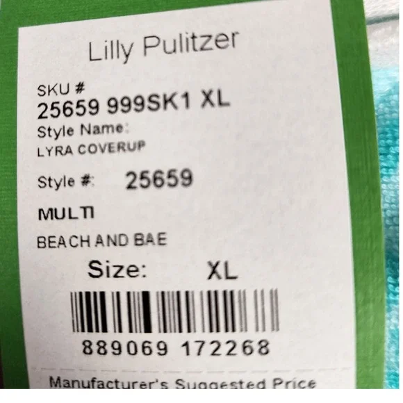 Lilly Pulitzer Lyra Coverup XL Beach and Bae Sailboat Hooded Terry Poncho 25659 - Picture 8 of 9